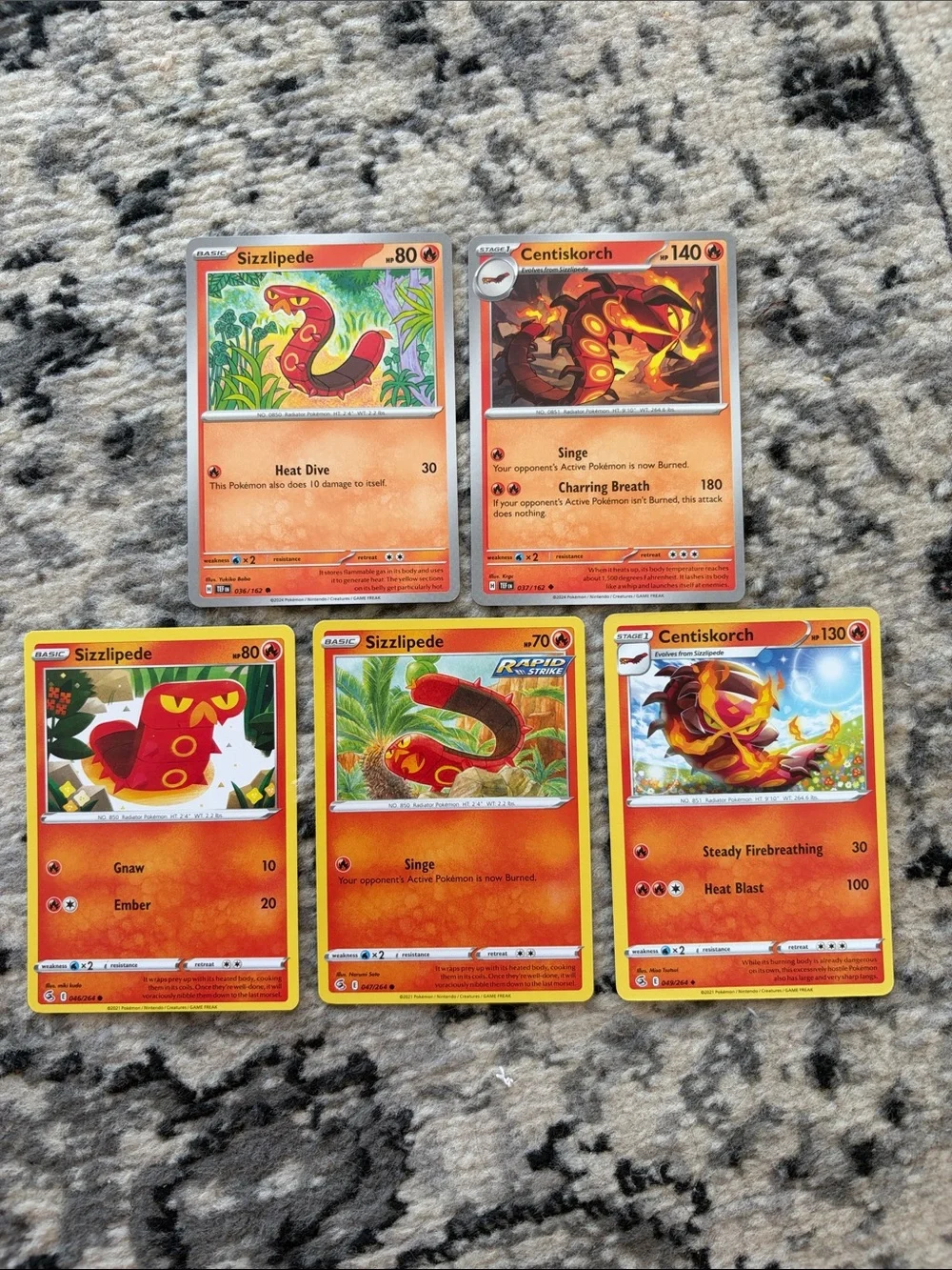 Sizzlipede & Centiskorch Evolution Lot | Temporal Forces + Fusion Strike |✨5/$25